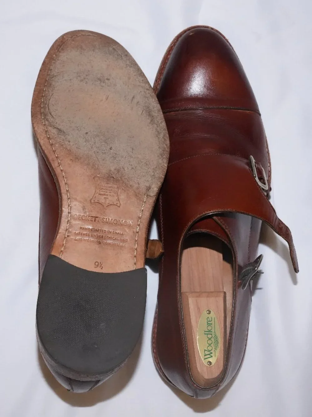 Beckett Simonon Hoyt Double Monk Strap Cognac 9.5